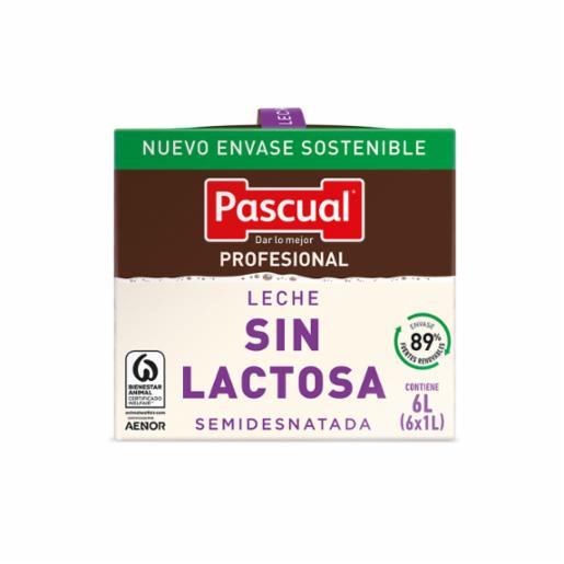 Leche Pascual Semidesnatada Sin Lactosa Hostelería 1 l
