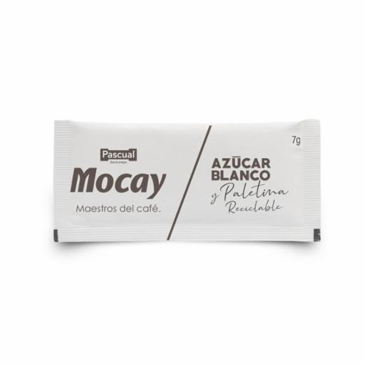 Pack de 300 Sobres Azúcar Mocay con cuchara 7 g | Azúcar Edulcorante | Complementos Café y Complementos | Pascual