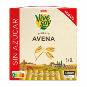 Caja de 6 Briks de Bebida de Avena Vivesoy sin azúcar 1 l