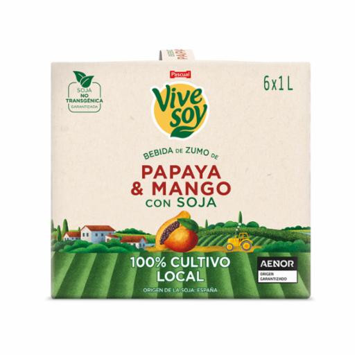 Vivesoy Bebida de Zumo de Papaya-Mango y Soja 1 l