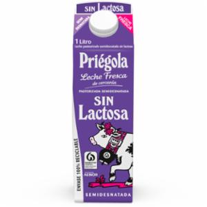 Leche Priégola fresca semidesnatada Sin Lactosa 1 l