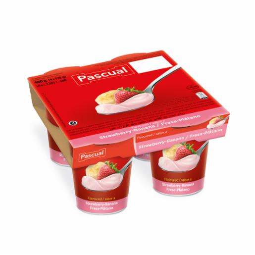 Yogur Pascual sabor Fresa-Plátano 120 g